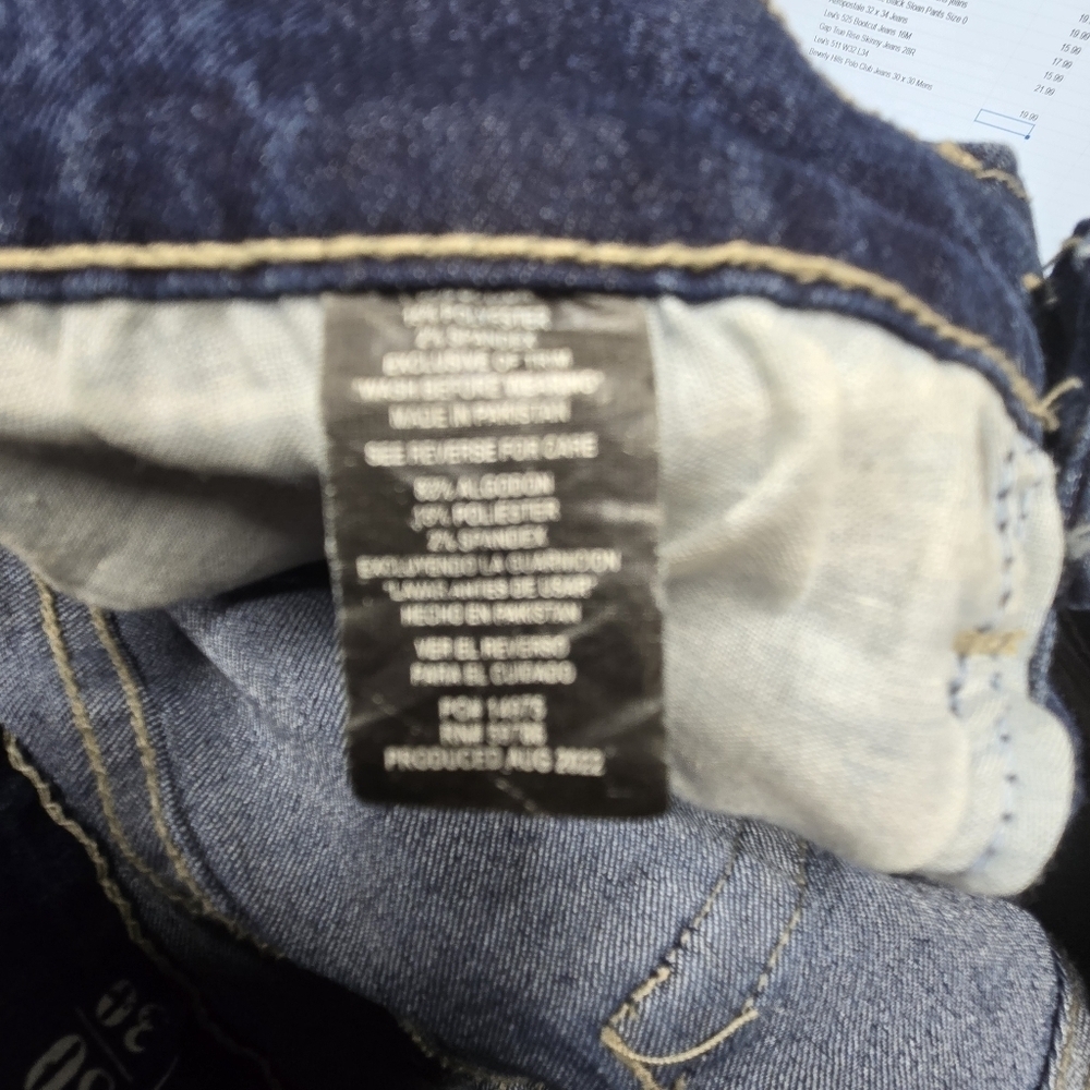 Beverly Hills Polo Club Men's Blue Denim Jean Pants Size 30/30 check measurement - Picture 6 of 7